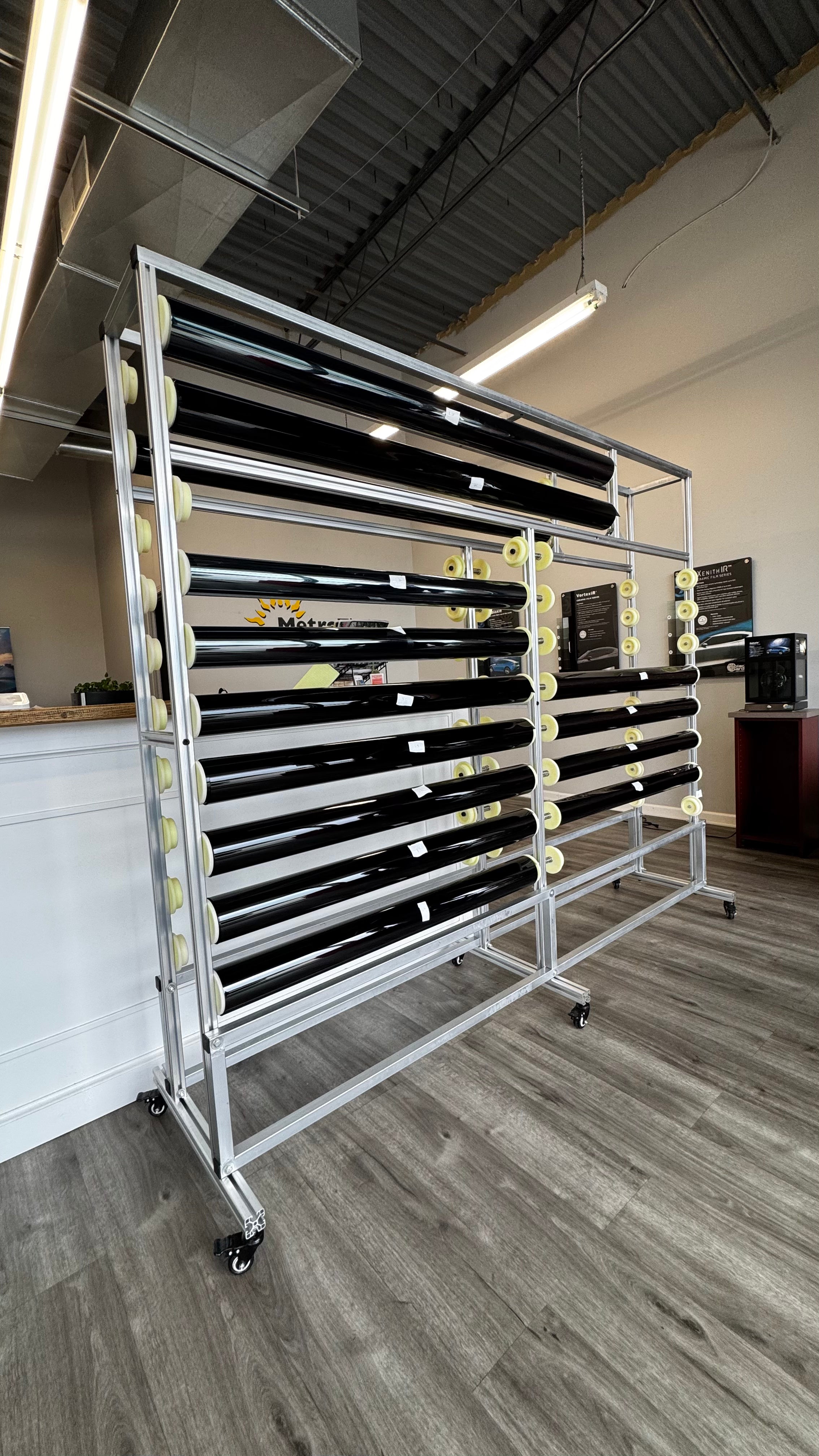 Film Tower™ | Professional Window Film Storage Rack & Organizer