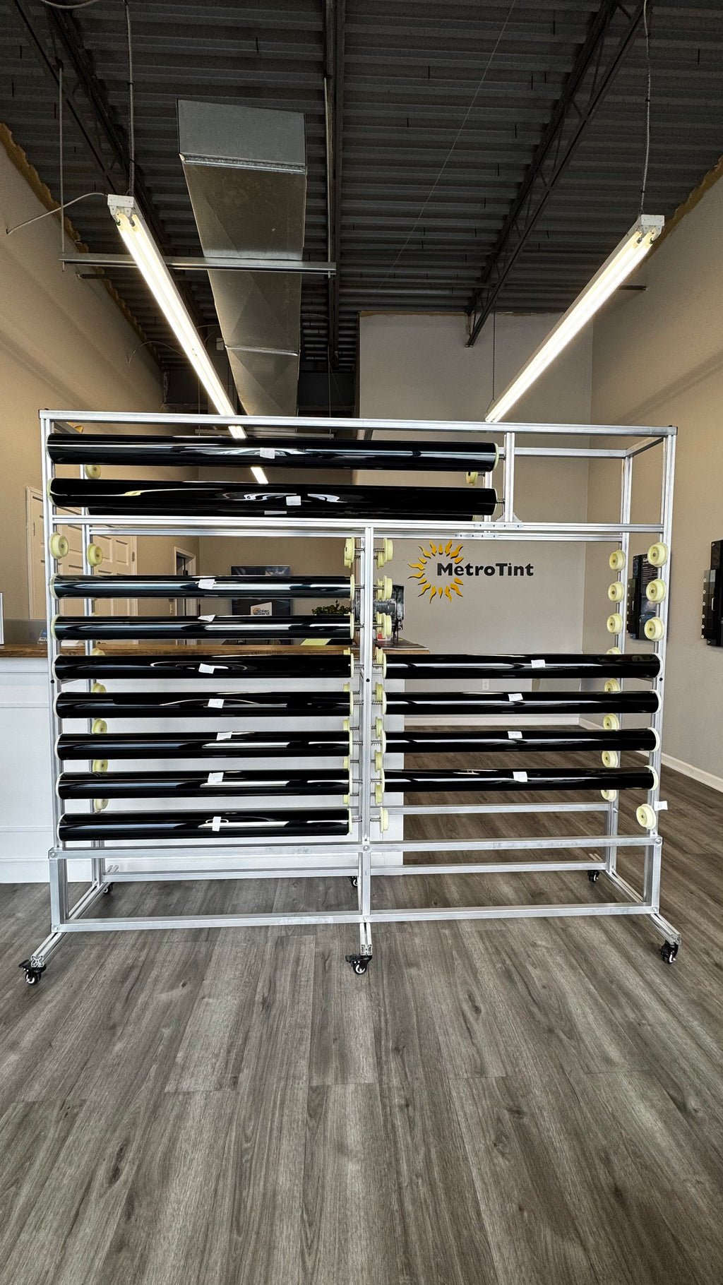 Film Tower™ | Professional Window Film Storage Rack & Organizer